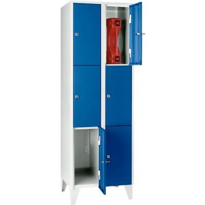 Wertfachschrank 300 mm, 2 Abteile, 6 Fächer, Sicherheitszylinderschloss, Fuß, enzianblau Wertfachschrank 300 mm, 2 Abteile, 6 Fächer, Sicherheitszylinderschloss, Fuß, enzianblau