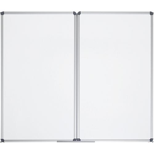 Whiteboard-Klapptafel MAULstandard, grau kunststoffbeschichtet, magnethaftend, 2 Flügel, B 1500 x H 1000 mm