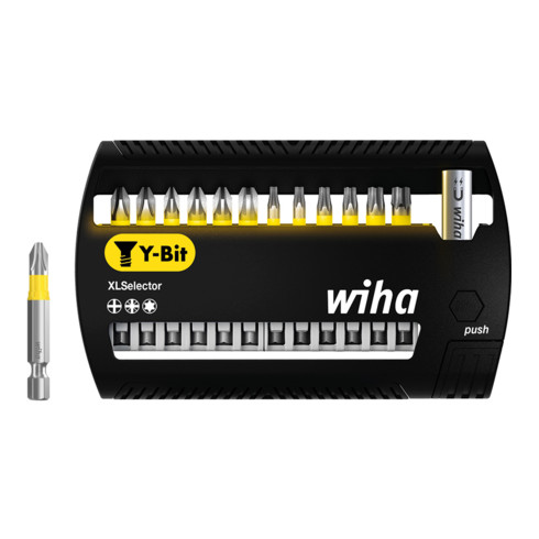 Wiha Bit Set XLSelector Y-Bit 13-tlg. I 50 mm PH, Pozidriv, TORX 1/4" E6,3 I magnetischer Bithalter I Impact- & Schlagschrauber geeignet (41834)
