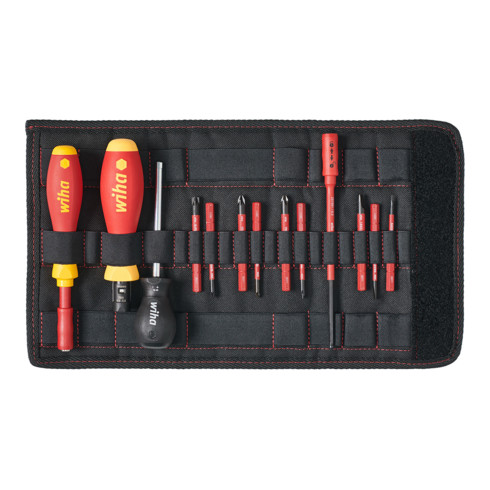 Wiha Drehmoment-Schraubendreher Set TorqueVario®-S electric gemischt 13-tlg. variabel einstellbare Drehmomentbegrenzung in Tasche 0,8-5,0 Nm