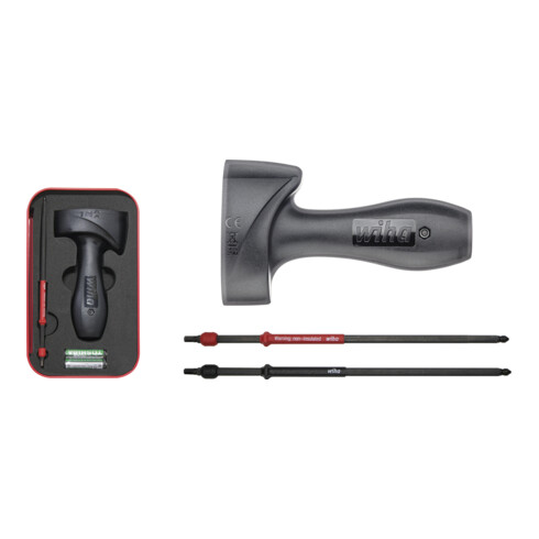 Wiha Drehmoment-Testgerät Torque QuickCheck mit Adapterklingen und Batterien in Box