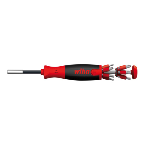 Wiha Schraubendreher mit Bit Magazin LiftUp 25 magnetisch gemischt mit 12 Bits Schlitz 4.5 6.5 PH1 PH2 PH3 PZ1 PZ2 PZ3 T15 T20 T25 T30 1/4"
