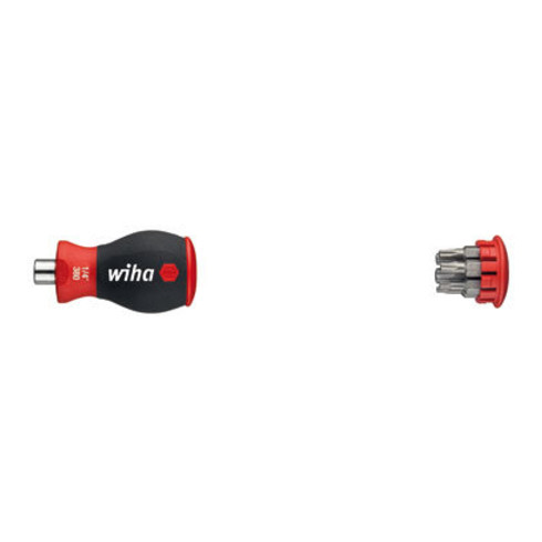 Wiha Schraubendreher mit Bit Magazin magnetisch TORX® mit 6 Bits, Stubby, 1/4" in Blister
