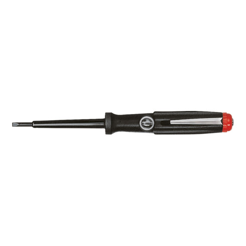 Wiha Spannungsprüfer 150-250 Volt Schlitz schwarz, mit Ansteckclip 3,0 mm x 60 mm