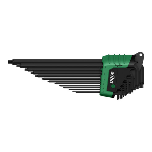 Wiha Stiftschlüssel Set im ErgoStar Halter TORX® MagicSpring® 13-tlg. schwarzoxidiert für maximale Effizienz und einfache Handhabung (36503)