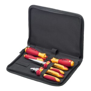 Wiha Werkzeug Set Elektriker Schraubendreher, Flachrundzange, Seitenschneider 5-tlg. in Tasche Wiha Werkzeug Set Elektriker Schraubendreher, Flachrundzange, Seitenschneider 5-tlg. in Tasche