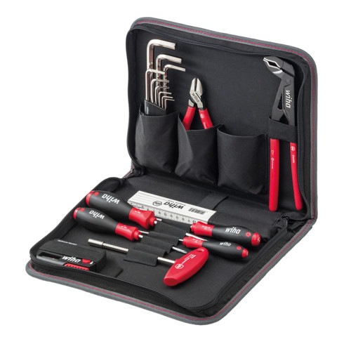 Wiha Werkzeug Set Mechaniker gemischt 31-tlg. in Werkzeugmappe I I kompakte Grundausstattung inkl. Tasche I robust und platzsparend (36388)
