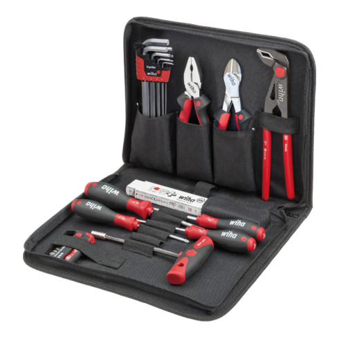 Wiha Werkzeug Set Mechaniker gemischt 32-tlg. inkl. Werkzeugmappe I kompakte Grundausstattung inkl. Tasche I robust und platzsparend (36390)