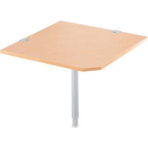Winkelplatte 90° mit Fuß, B 900 x T 900 mm, Buche-Dekor/weißalu Winkelplatte 90° mit Fuß, B 900 x T 900 mm, Buche-Dekor/weißalu
