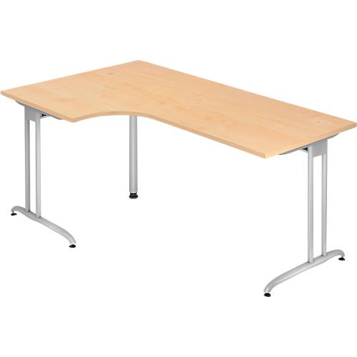 Winkelschreibtisch 90° TARA, C-Fuß, Rechteck, B 2000 mm, Ahorn-Dekor