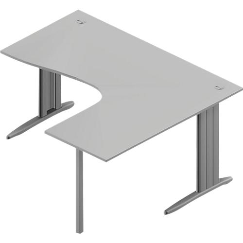 Winkelschreibtisch ARLON-OFFICE, B 1600 x T 1200 x H 730 mm, lichtgrau