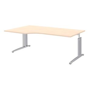 Winkelschreibtisch BARI, 90°, Form A, Winkel links, C-Fuß, B 2000 x T 800 mm, Ahorn-Dekor Winkelschreibtisch BARI, 90°, Form A, Winkel links, C-Fuß, B 2000 x T 800 mm, Ahorn-Dekor