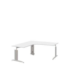 Winkelschreibtisch BARI, 90°, Winkel links, C-Fuß, B 1800 x T 1800 mm, weiß Winkelschreibtisch BARI, 90°, Winkel links, C-Fuß, B 1800 x T 1800 mm, weiß