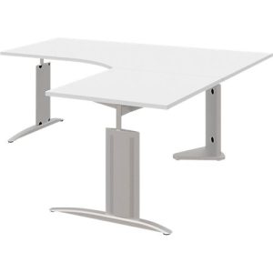 Winkelschreibtisch BARI, 90°, Winkel rechts, C-Fuß, B 1800 x T 800 mm, weiß Winkelschreibtisch BARI, 90°, Winkel rechts, C-Fuß, B 1800 x T 800 mm, weiß