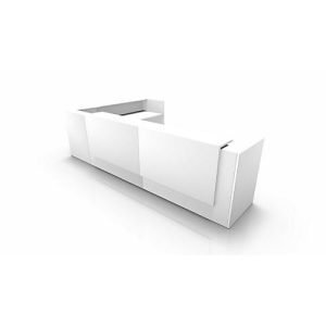 Winkeltheke Spezia, B 4055 x T 2455 x H 1130 mm, weiß/weiß Winkeltheke Spezia, B 4055 x T 2455 x H 1130 mm, weiß/weiß