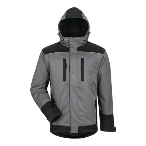 Wintersoftshelljacke Ajax Gr.XL grau/schwarz 100% PES FELDTMANN