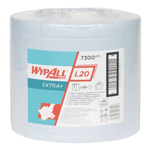 Wischtuch WYPALL L20 7300 L380xB235ca.mm blau 2-lagig 500 Tü./Rl.