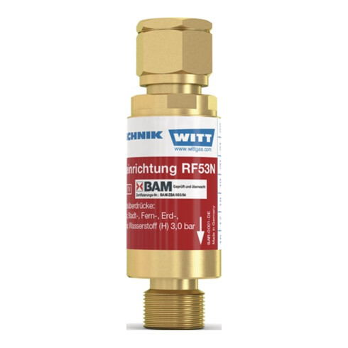 Witt GASETECHNIK GmbH & Co. KG Sicherungseinrichtung RF53N G1/4Zoll RH O2/Druckluft/Gas nach TRAC 207