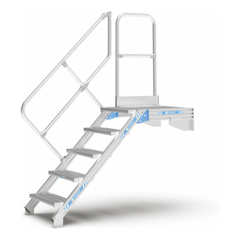 ZARGES LM-Treppe mit Plattform 60° 9 Stufen, 1000 mm breit, Höhe 2.25 m