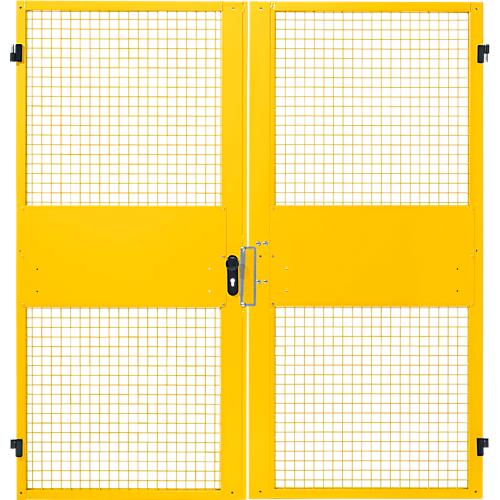 Zweiflügeltüren, für Gittertrennwandsystem, B 2000 x H 2070 mm, gelb