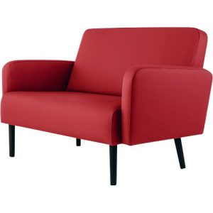Zweisitzer Sofa easyChair® by Paperflow LISBOA, desinfektionsmittelbeständiger Kunstlederbezug rot, Fußgestell schwarz, B 1240 x T 815 x H 830 mm Zweisitzer Sofa easyChair® by Paperflow LISBOA, desinfektionsmittelbeständiger Kunstlederbezug rot, Fußgestell schwarz, B 1240 x T 815 x H 830 mm